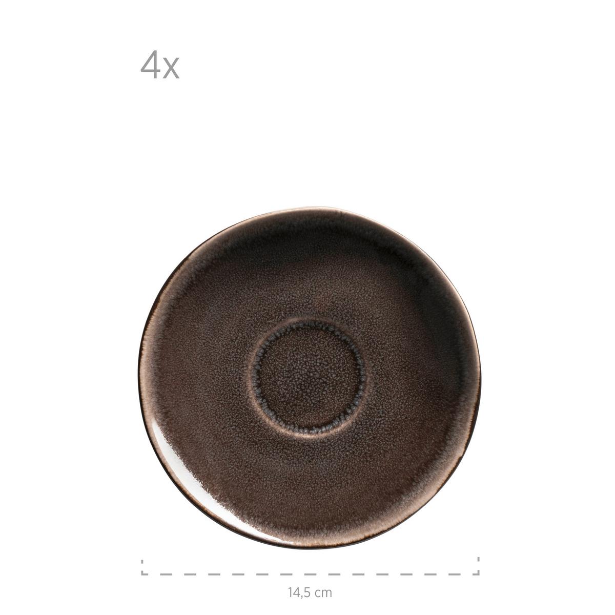 Tassenset Niara Organic Steinzeug 8--Teilig. Braun Schwarz - Schwarz/Braun, Basics, Keramik - Mäser