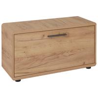 Šatní lavice FONTANA - barvy dubu/černá, Moderní, kompozitní dřevo/plast (84/46/32cm)