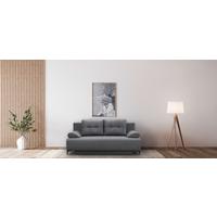 Boxspringová pohovka VIERA, tmavě šedá - černá/tmavě šedá, Moderní, kov/textil (201/100/105cm)