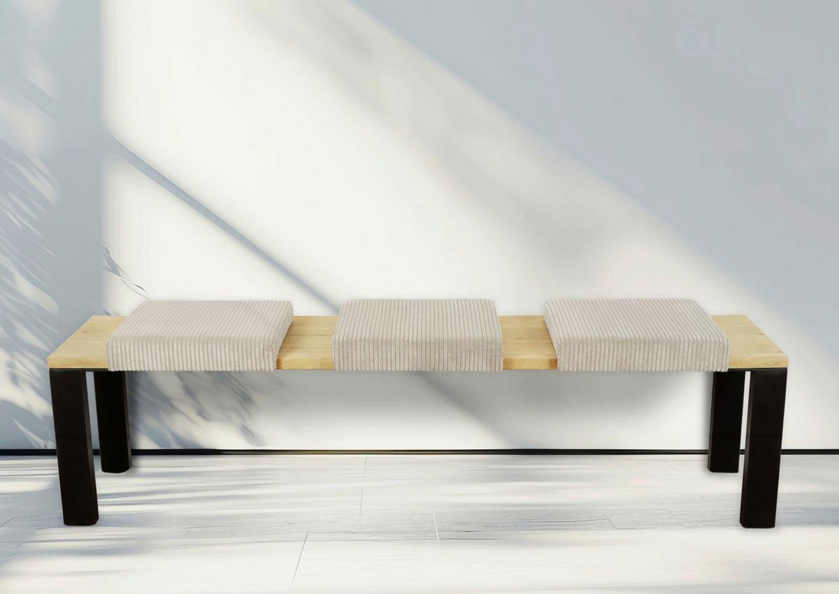 Bankkissen 2-Tlg. Set Cord, Beige, LxB: 40x35/38 cm - Beige, Basics, Textil (40/35/38/5/8cm)