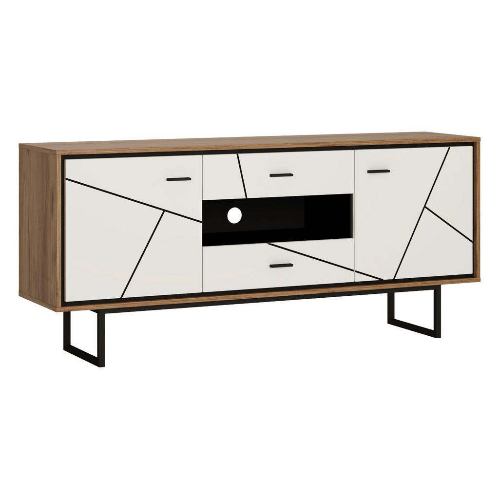 Kommode Brolo Catania Eiche/Schwarz B: 167cm