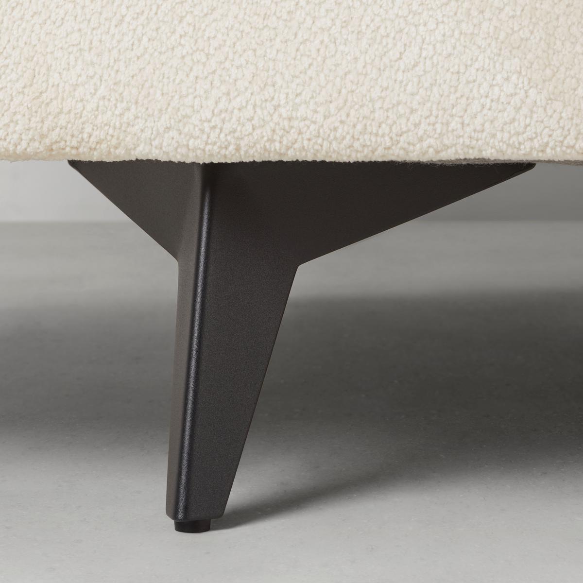 Rohová sedačka AXEL, pravá, krémová žinylka - černá/krémová, Moderní, kov/textil (291/250cm) - Mömax