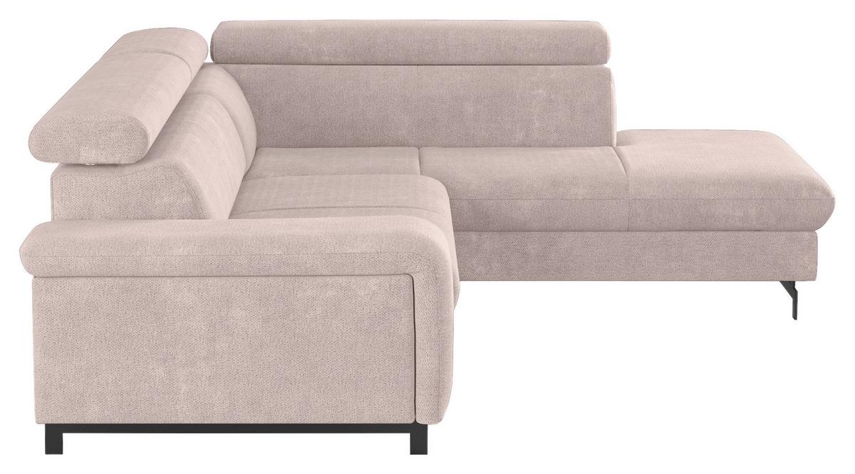 Ecksofa mit Bettkasten Emma Creme 262x215 cm - Creme/Schwarz, Textil (262/215cm) - MID.YOU