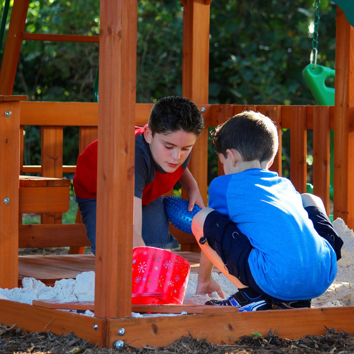 Spielturm Skyfort II - Braun/Grün, KONVENTIONELL, Holz (670/380/510cm) - Ambia Garden