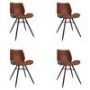 Stuhl-set Barron - Cognac/Schwarz, KONVENTIONELL, Textil/Metall (47/82/55cm) - MID.YOU