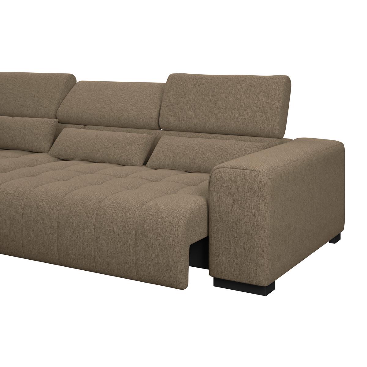 Ecksofa Matera Braun S: 226x311cm - Schwarz/Braun, Trend, Textil (226/311cm)