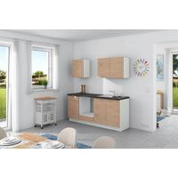 Küchenzeile Plan ohne Geräte ohne Geräte B: 200 cm - Wildeiche/Anthrazit, Design, Holzwerkstoff (200cm) - Express