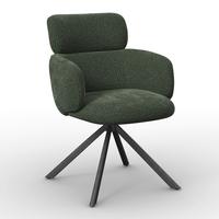STOLIČKA S PODRÚČKAMI LIORA - čierna/zelená, Modern, kov/textil (57,5/84/61cm) - Bessagi Home