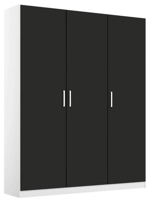 Drehtürenschrank 136 cm Berlin Weiß/Grau - Weiß/Grau, MODERN, Holzwerkstoff (136/210/54cm) - Rauch Möbel