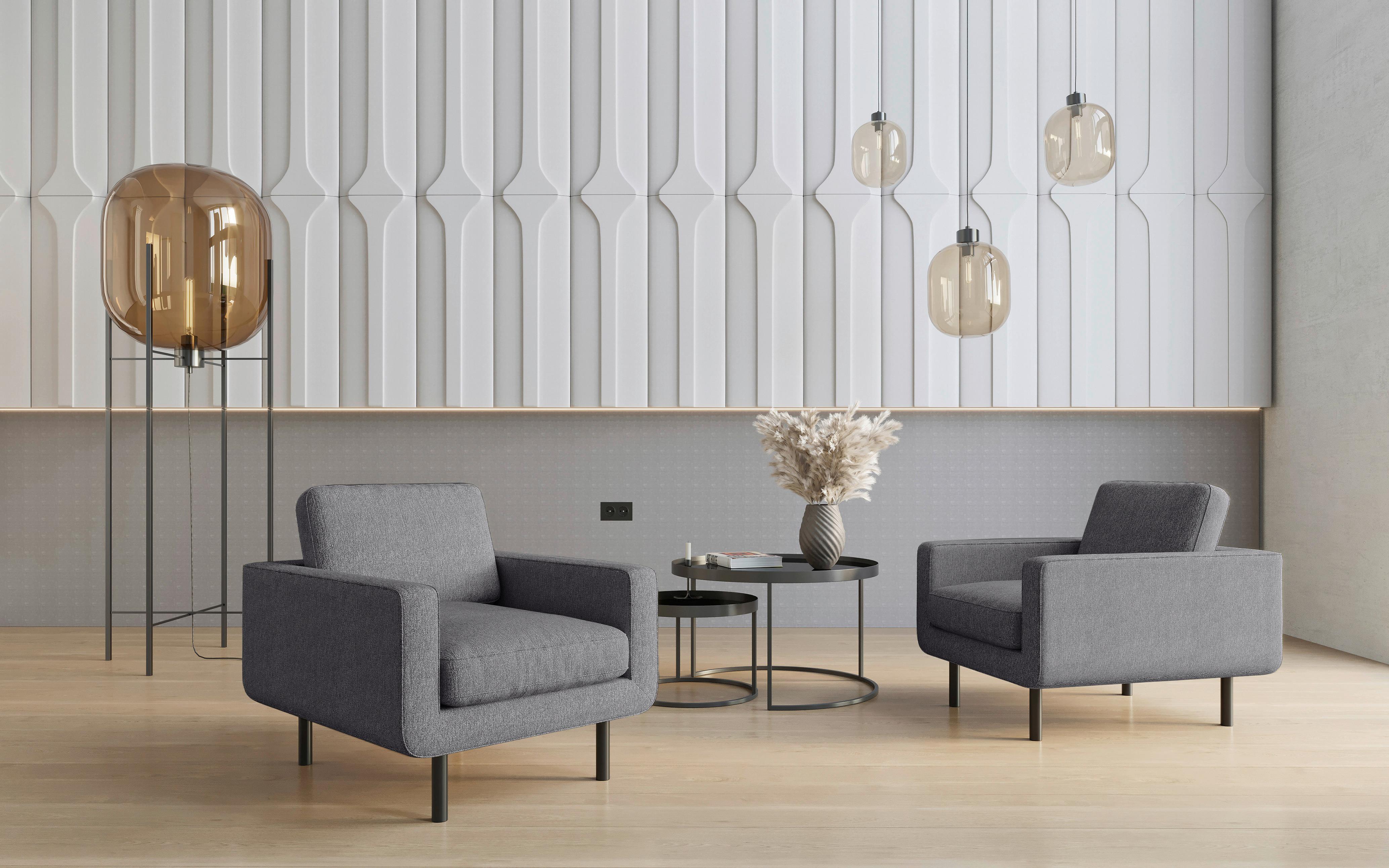 Sessel Suburban Grau B: 70 Cm - Schwarz/Grau, Design, Textil (70/80/92cm) - Livetastic