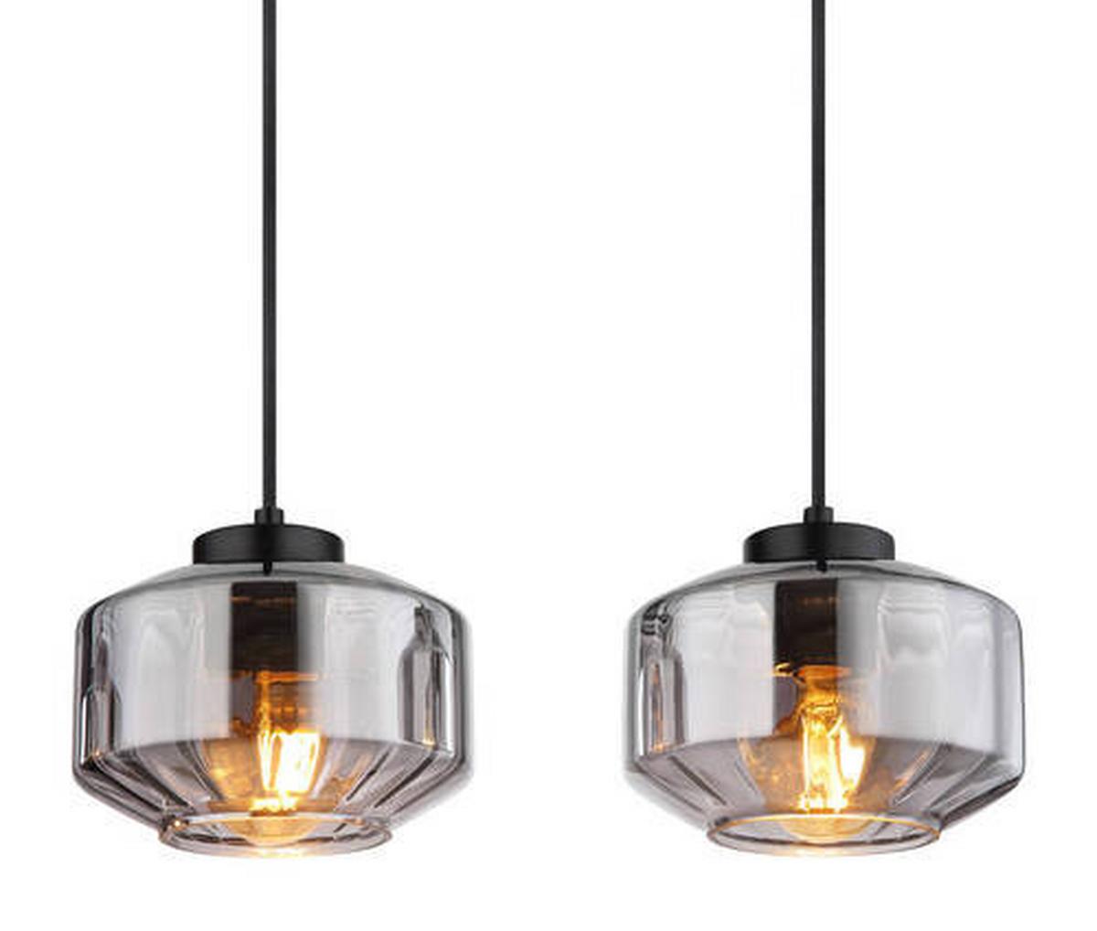 Hängeleuchte 15547-4h - Schwarz, Design, Glas/Metall (96/18/120cm) - Globo