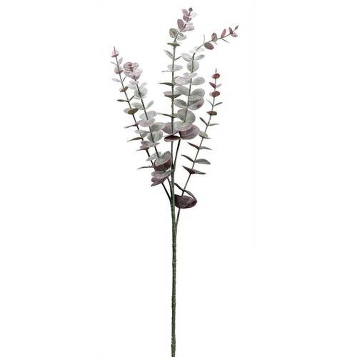 Kunstpflanze Eukalyptuszweig Lila L: 73 Cm, Mira - Lila/Grau, Natur, Kunststoff (73cm)