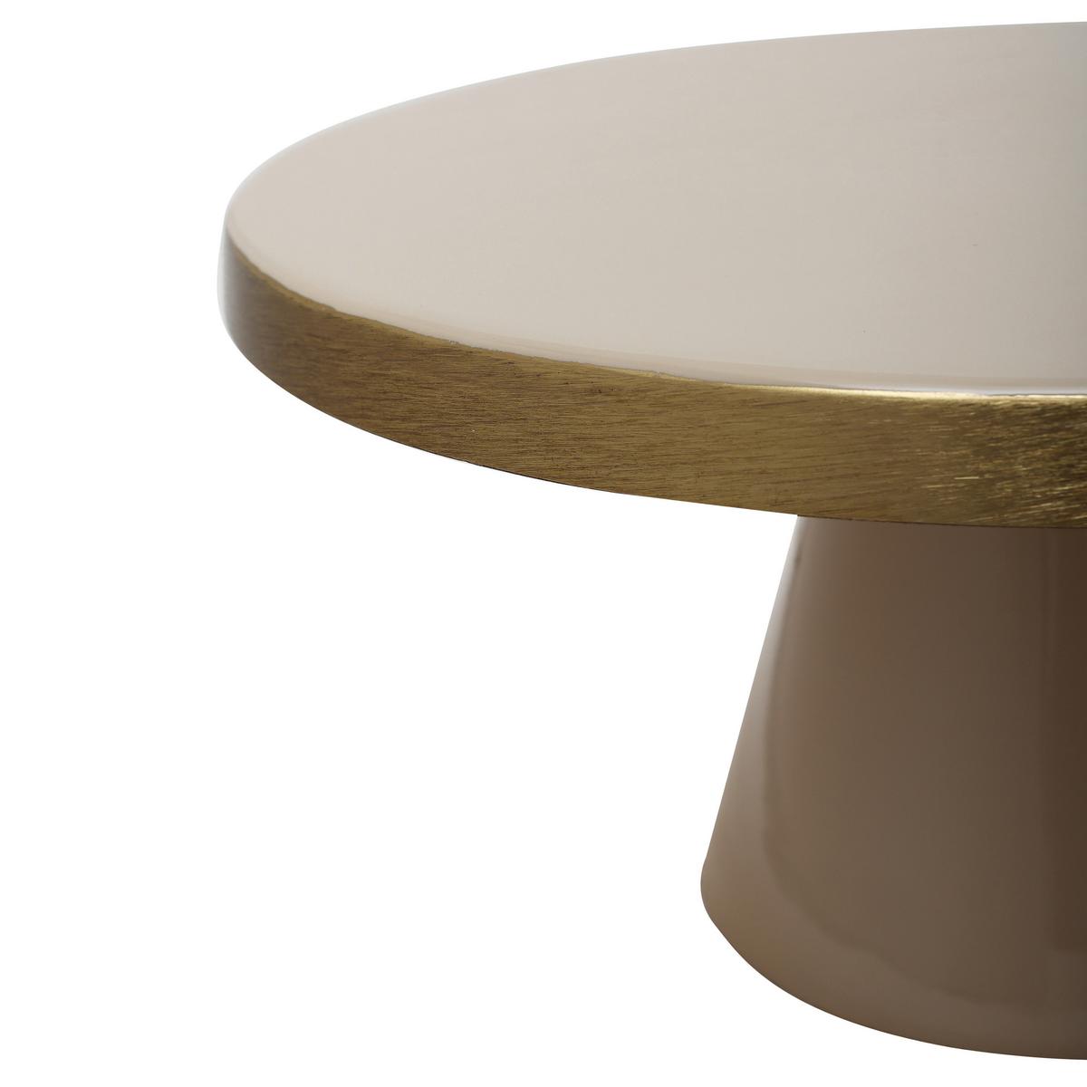 Tortenplatte Art Deco Goldfarben, Beige , 21x14 cm - Beige/Goldfarben, Trend, Metall (21/14cm) - Kayoom