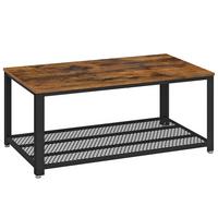 Couchtisch Rechteckig Mit Ablagefach, Braun, Schwarz - Schwarz/Braun, Trend, Holzwerkstoff/Metall (106,6/60,6/45cm) - Boxxx
