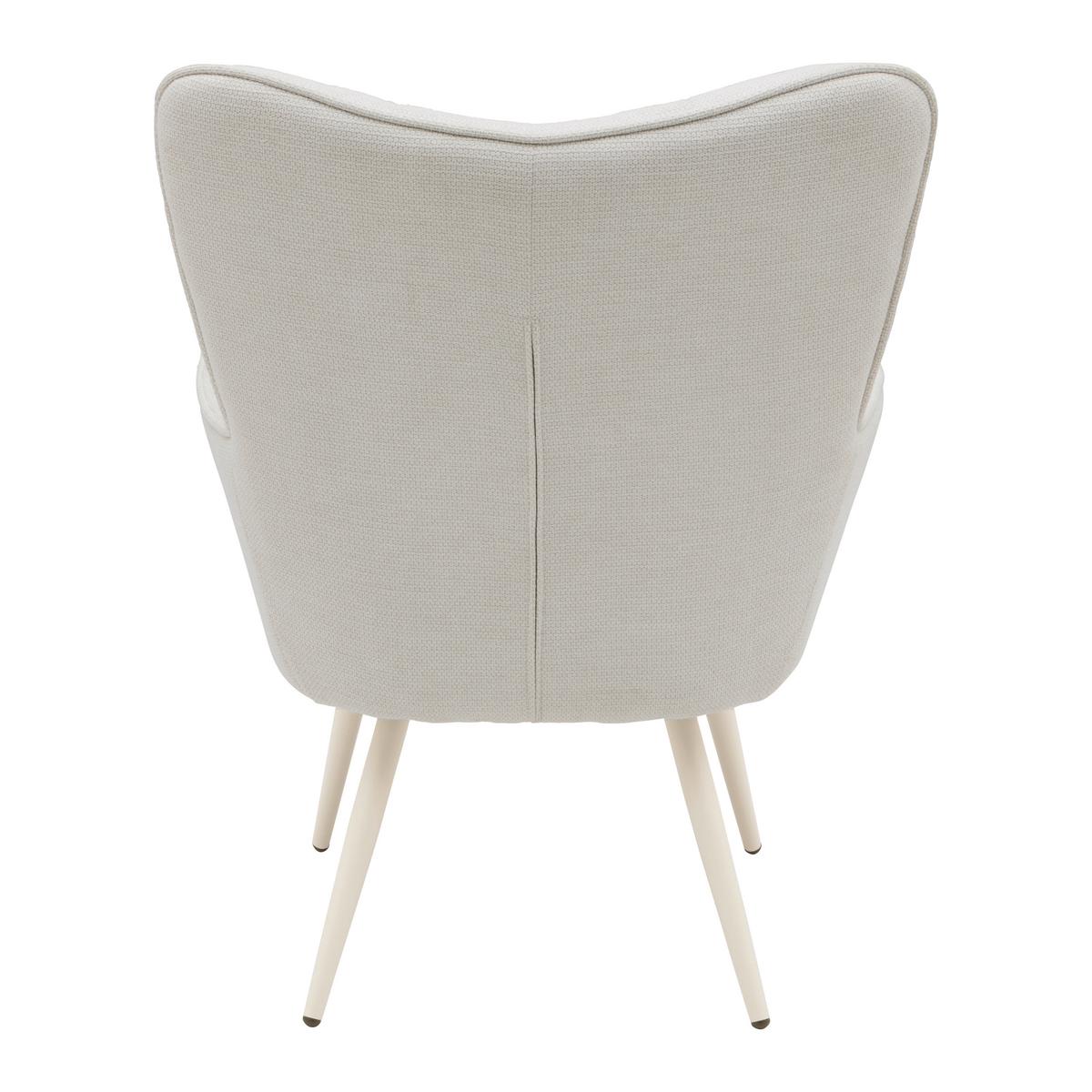 Křeslo s taburetem ALEX, béžová, max. 120 kg - černá/béžová, Moderní, kov/textil (68/100/78cm) - Mömax