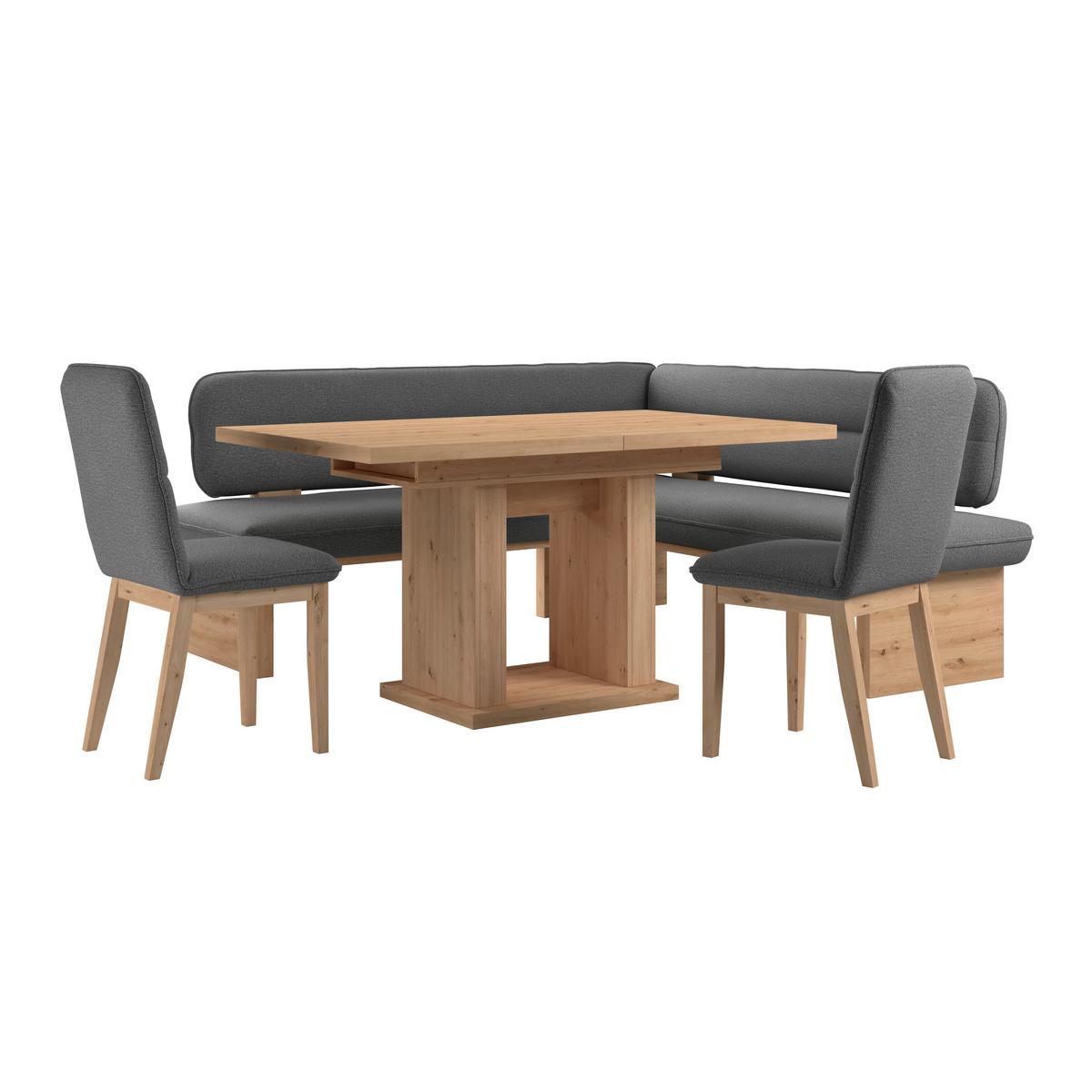 Eckbank Beluna Ii Webstoff Anthrazit, B: 212cm - Eichefarben/Anthrazit, KONVENTIONELL, Holz/Textil (212/170cm) - James Wood