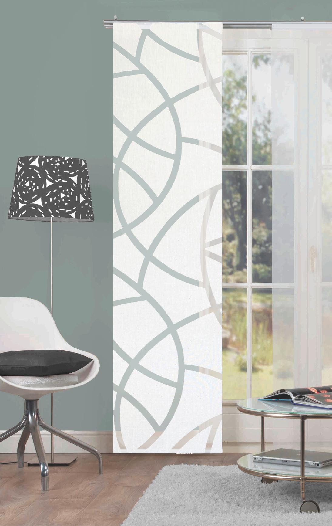 Flächenvorhang Weiß B: 60 cm - Weiß, Design, Textil (60/245cm)