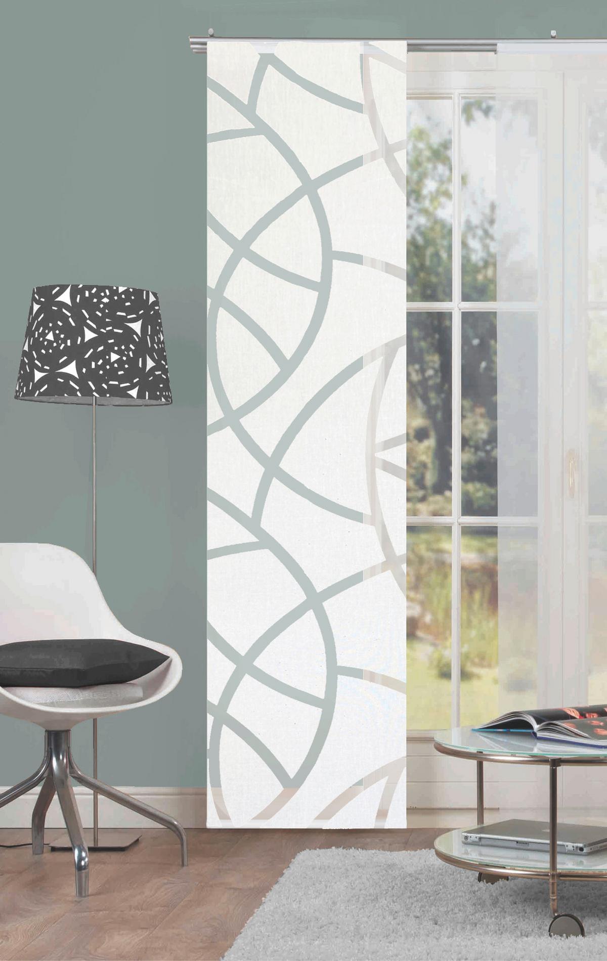 Flächenvorhang Weiß B: 60 cm - Weiß, Design, Textil (60/245cm)