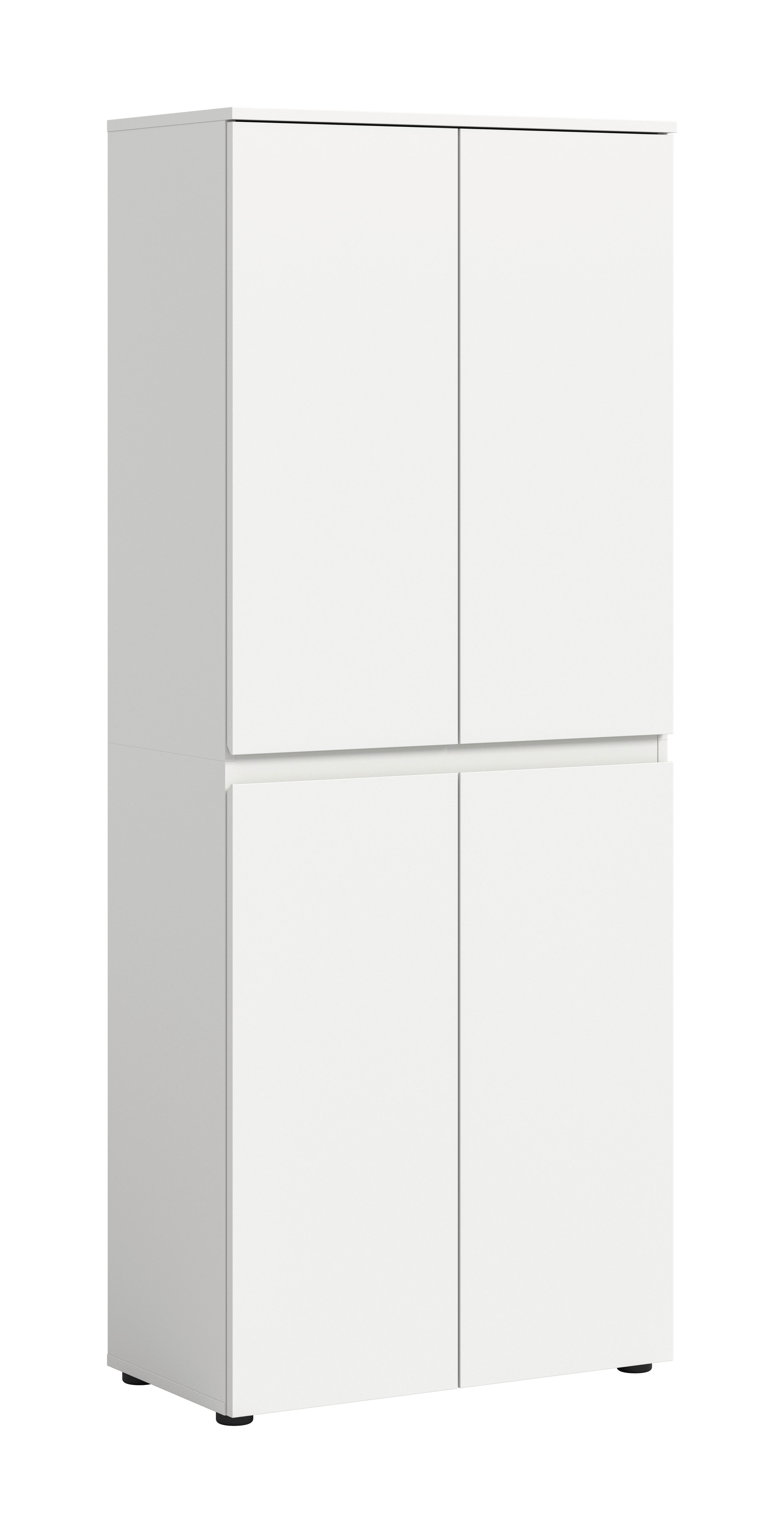 Garderobenschrank Scarpa, Weiß B: 70 cm - Schwarz/Weiß, Design, Holzwerkstoff (70/175/37cm) - Livetastic