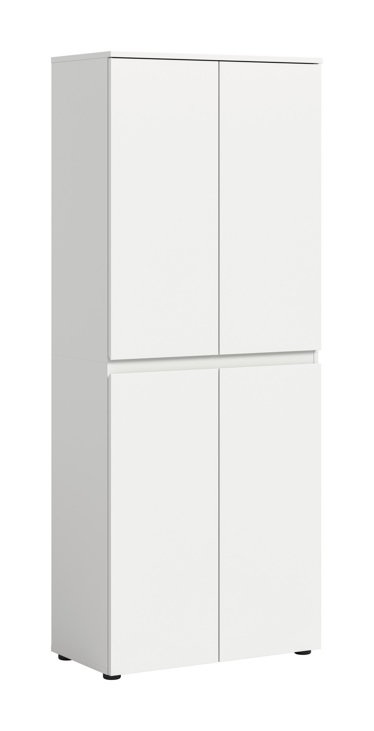 Garderobenschrank Scarpa, Weiß B: 70 Cm - Schwarz/Weiß, Design, Holzwerkstoff (70/175/37cm) - Livetastic