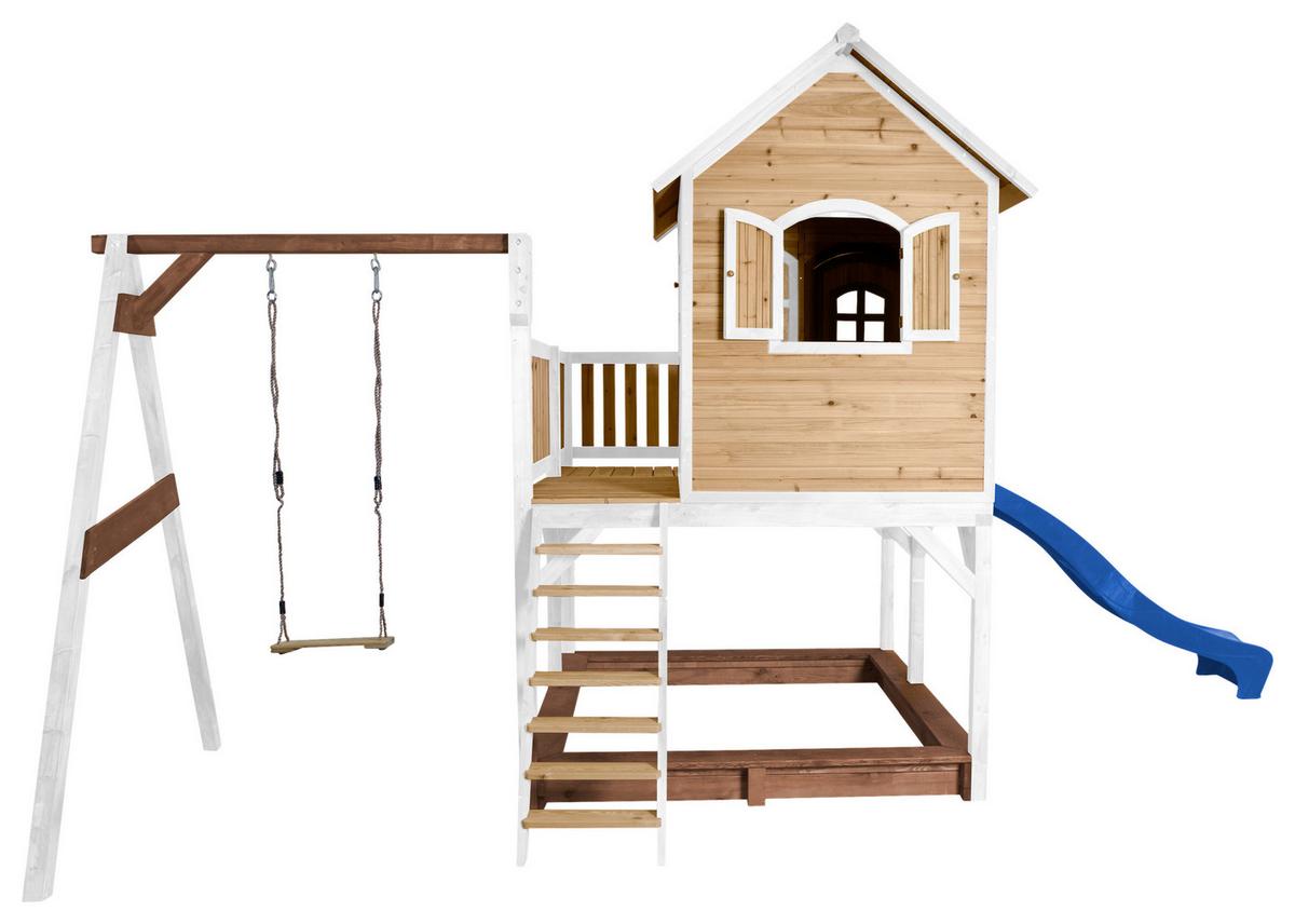 Spielturm A030.152.31 - Blau/Braun, KONVENTIONELL, Holz/Kunststoff (541/291/277cm) - Ambia Garden