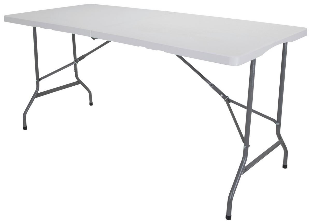 Schreibtisch Easy Up Multi II Weiß - Silberfarben/Weiß, MODERN, Kunststoff/Metall (70/152/74cm) - MID.YOU