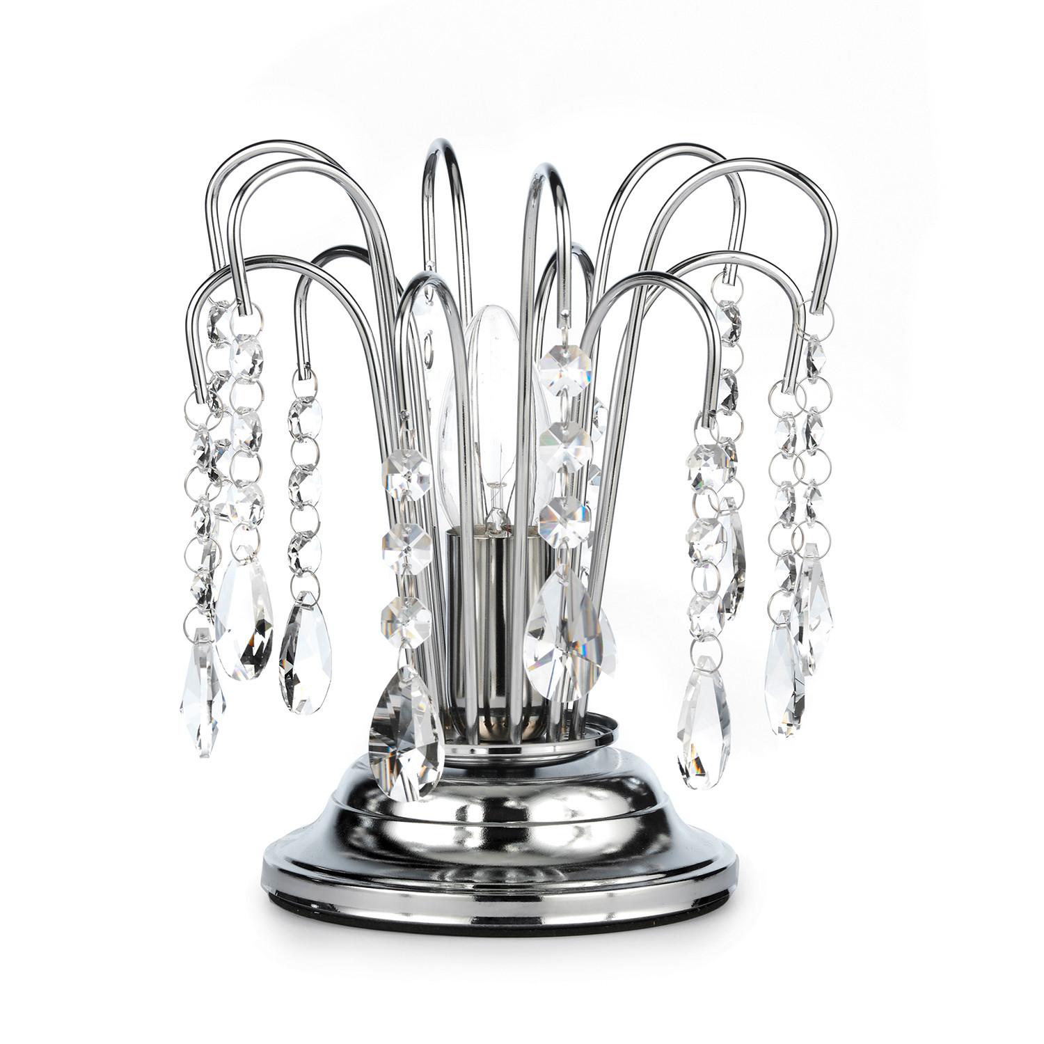Kristall-Tischleuchte 4698/L - Chromfarben, KONVENTIONELL, Glas/Metall (16/23cm)
