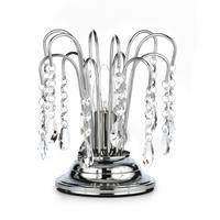 Kristall-tischleuchte 4698/l - Chromfarben, KONVENTIONELL, Glas/Metall (16/23cm)