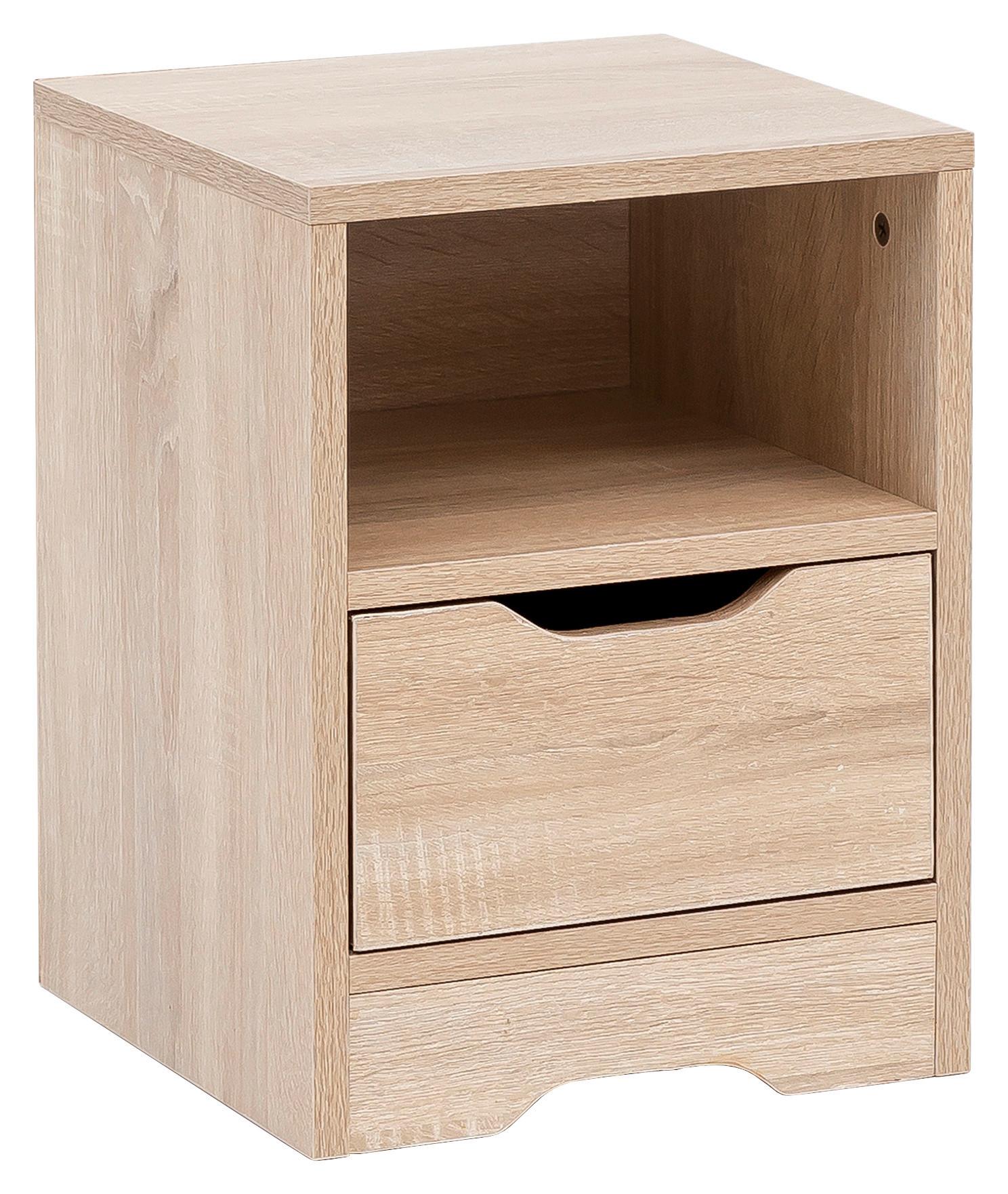 Nachtkästchen Eiche Dekor H: 43 cm - Eichefarben, MODERN, Holzwerkstoff (31/43/31cm) - MID.YOU