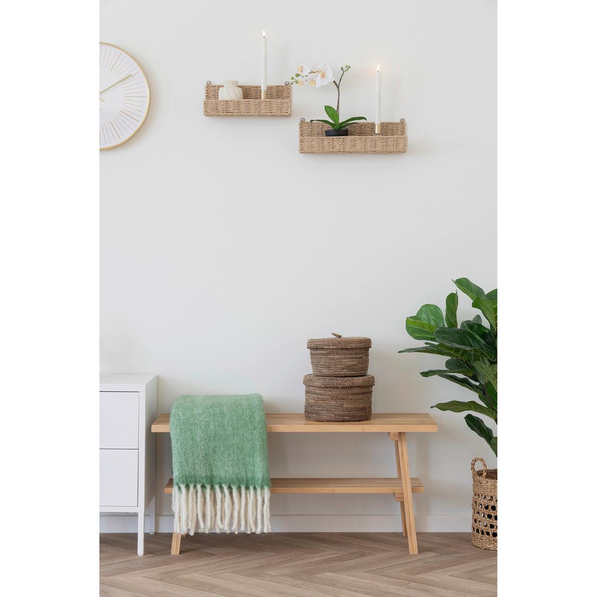 Wandregal Treviso Hellbraun 2-teilig - Hellbraun, Design, Papier/Metall