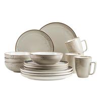 Kombiservice Pintar 16-Teilig Porzellan, Graugrün, 4 Pers. - Graugrün, Basics, Keramik - Mäser