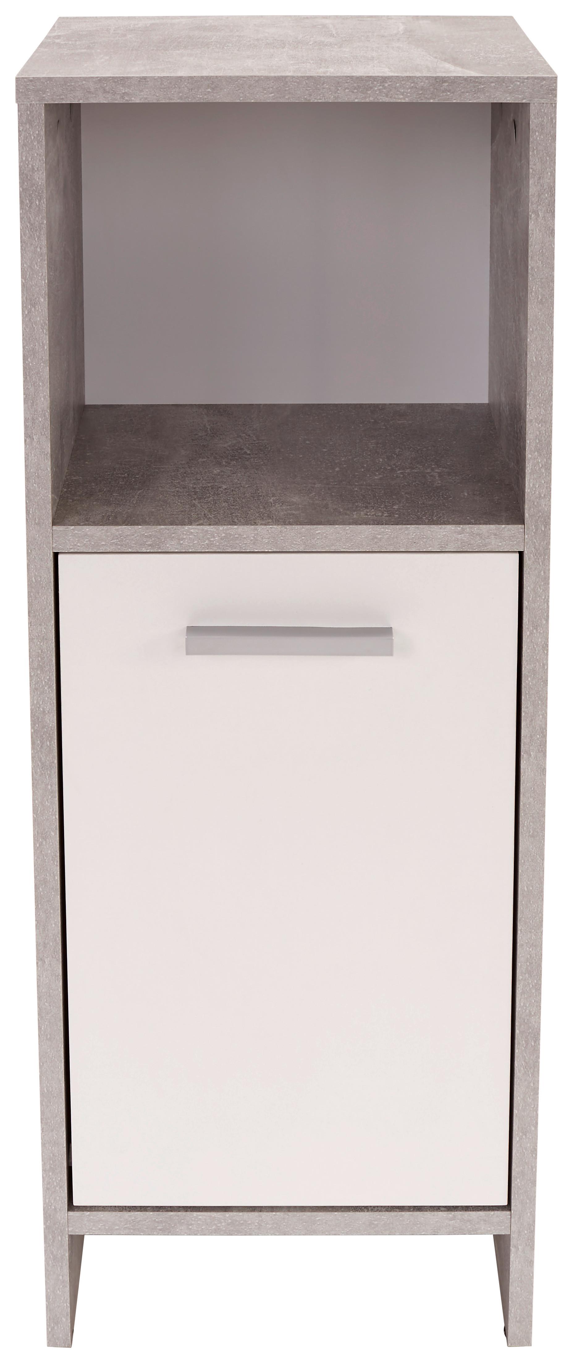 Unterschrank Attack B: 32 Cm, Betonoptik/weiß - Hellgrau/Schwarz, MODERN, Holzwerkstoff (32/82/28cm)
