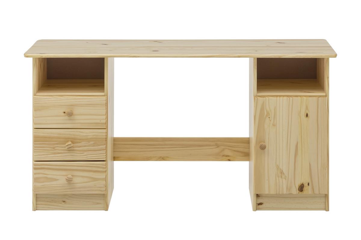 Schreibtisch Naturfarben L: 144cm - Naturfarben, Natur, Holz (144/54/73cm) - Livetastic