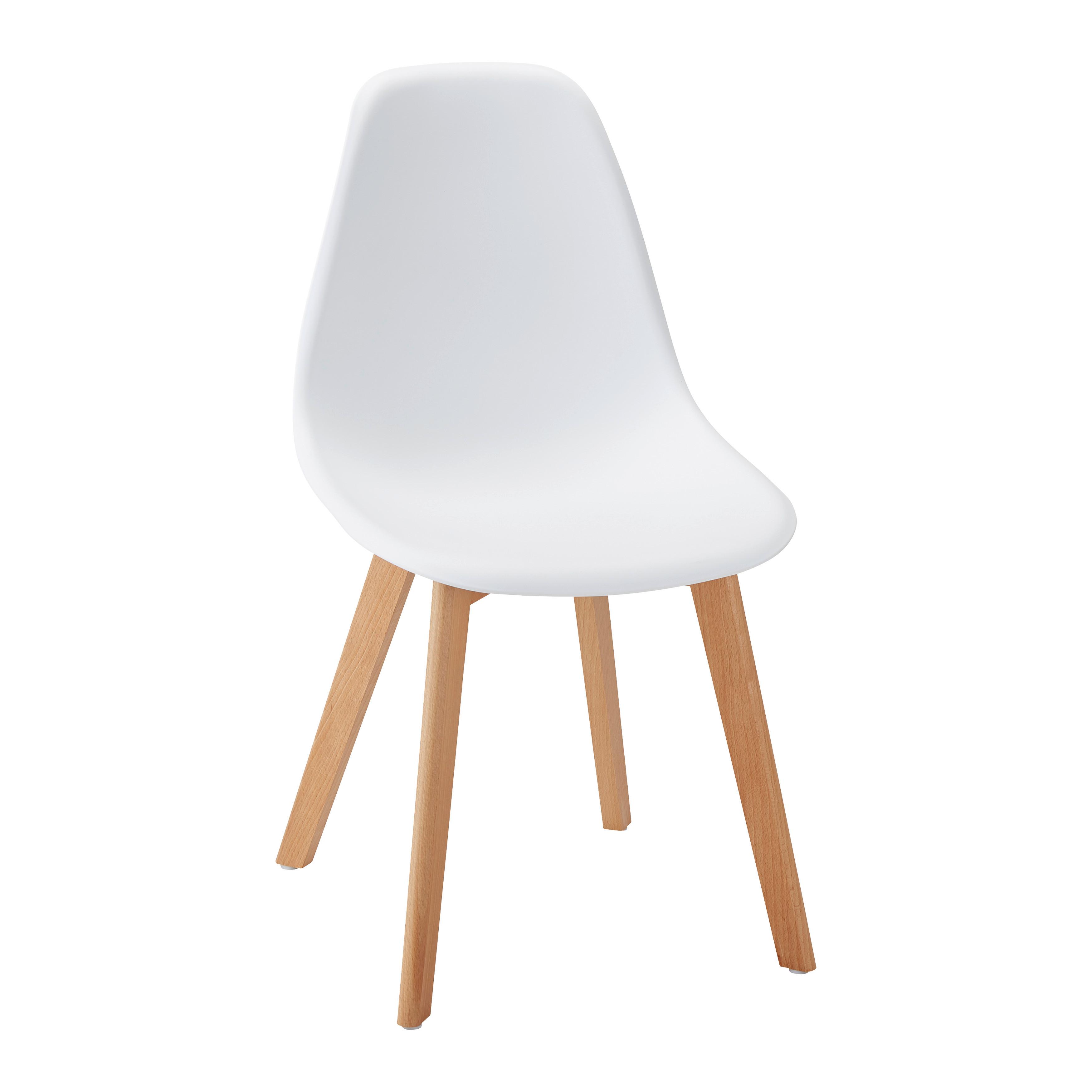 Jídelní židle FRIEDA - bílá/barvy buku, Moderní, dřevo/plast (54/87,5/46cm) - Modern Living