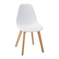 Jedálenská stolička FRIEDA - farba buka/biela, Modern, drevo/plast (54/87,5/46cm) - Modern Living