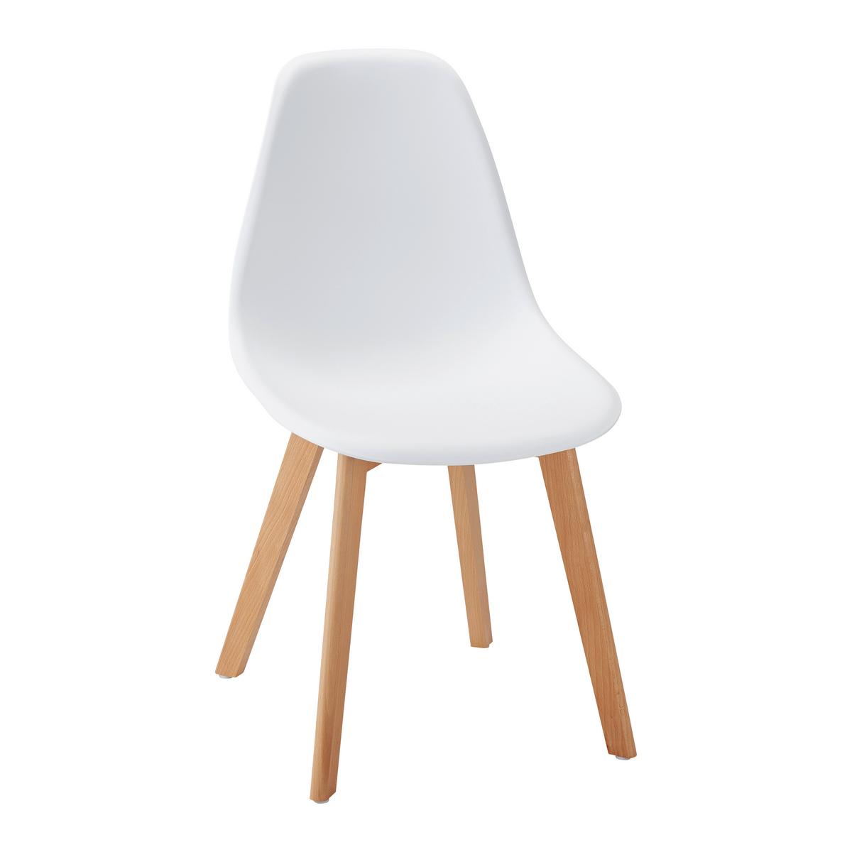 Jedálenská stolička FRIEDA - farba buka/biela, Modern, drevo/plast (54/87,5/46cm) - Modern Living