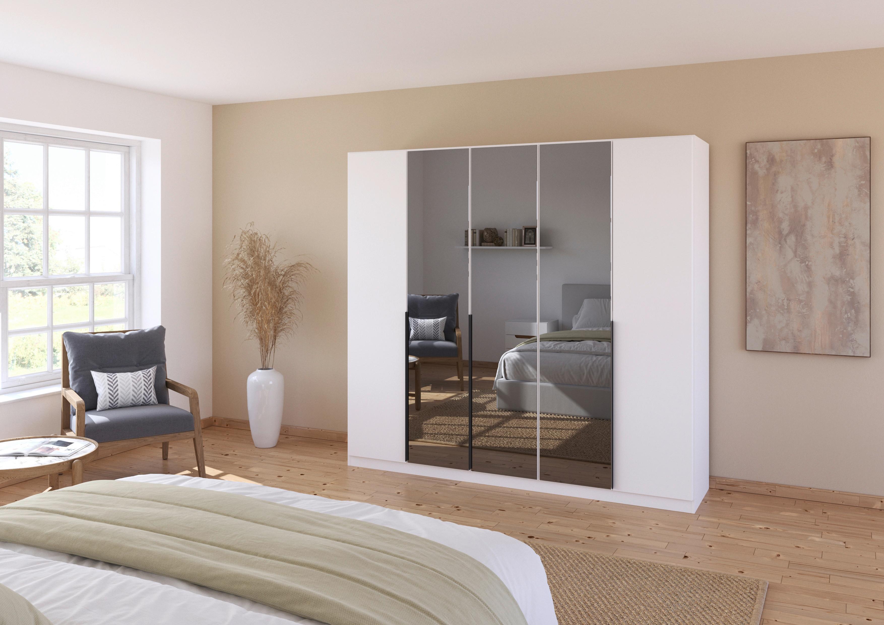 Drehtürenschrank Skyla Weiß/glas 226 Cm - Weiß, MODERN, Holzwerkstoff (226/210/54cm) - Rauch Möbel