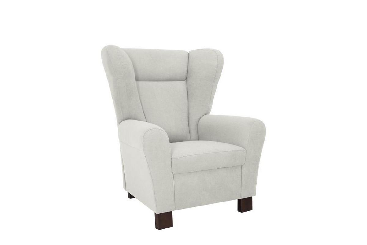 Křeslo ušák CHANDLER, krémová - krémová/hnědá, Design, dřevo/kompozitní dřevo (95/109/97cm) - Ondega