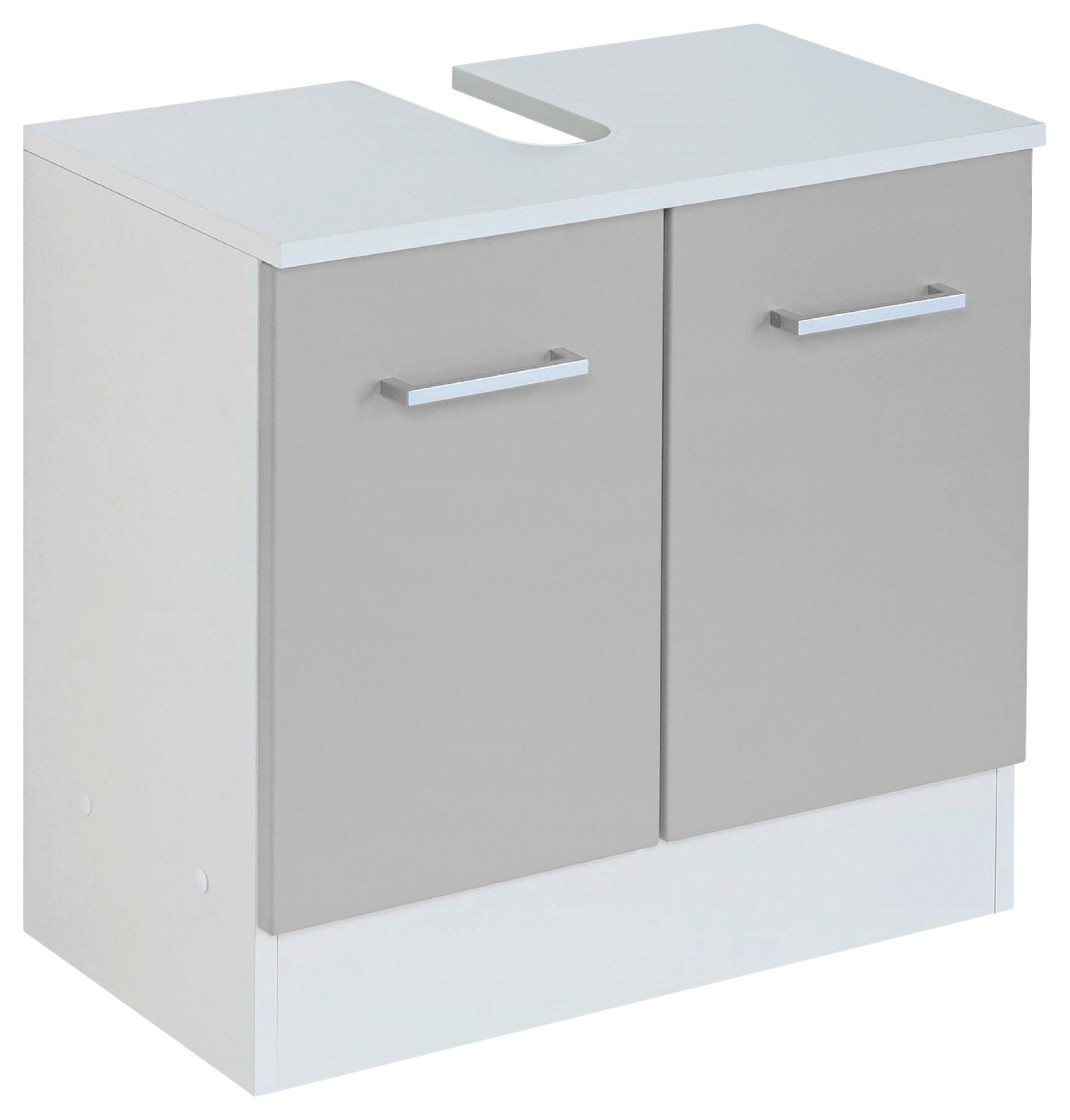 Waschbeckenunterschrank Riga Hellgrau/Weiß B: 60 cm - Hellgrau/Weiß, MODERN, Holzwerkstoff (60cm) - Held