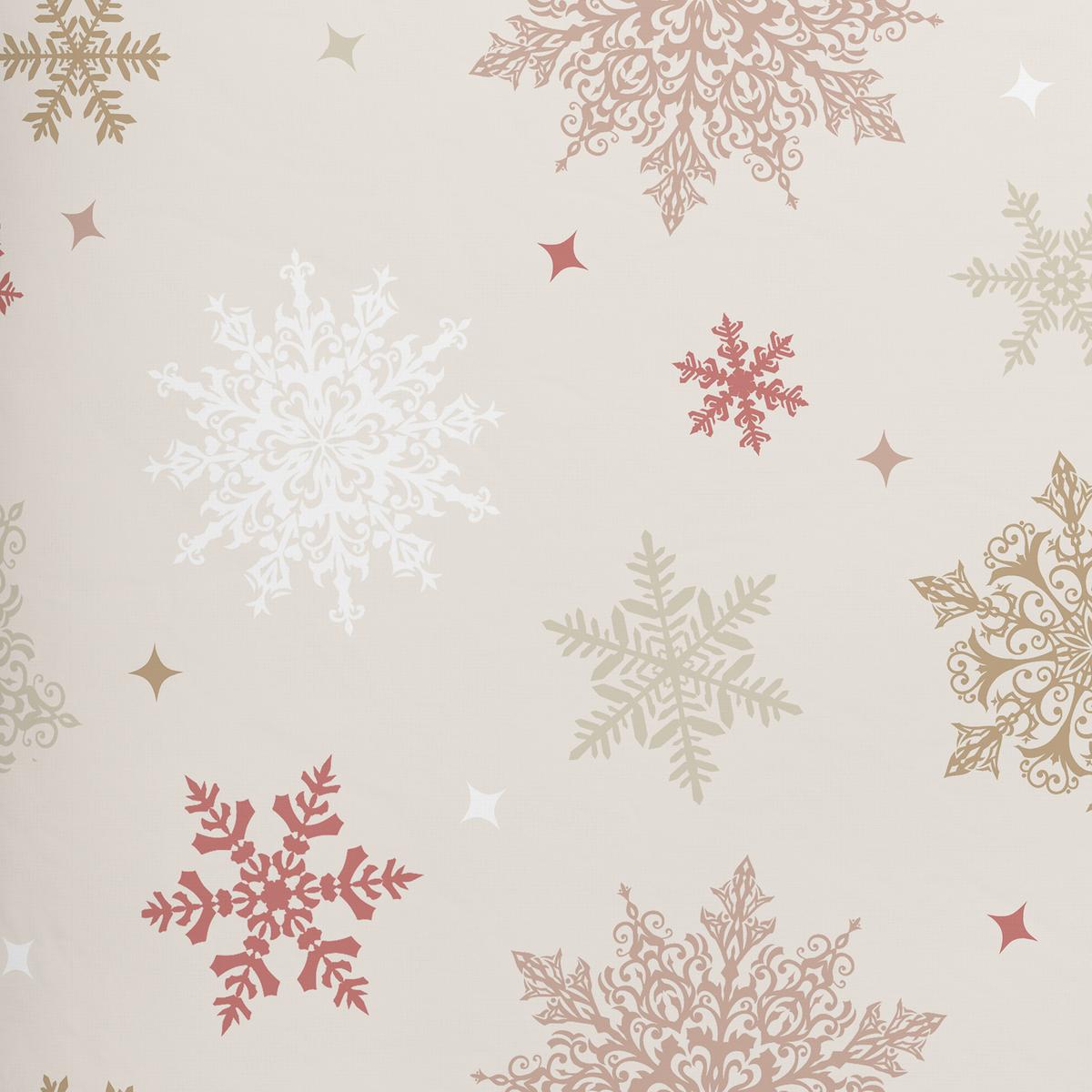 Bettwäsche Snowflake - Beige/Rot, MODERN, Textil - Luca Bessoni
