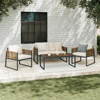 ZAHRADNÍ SADA MAGALUF - antracitová/barvy akácie, Moderní, kov/dřevo (130/76/72cm) - Mömax