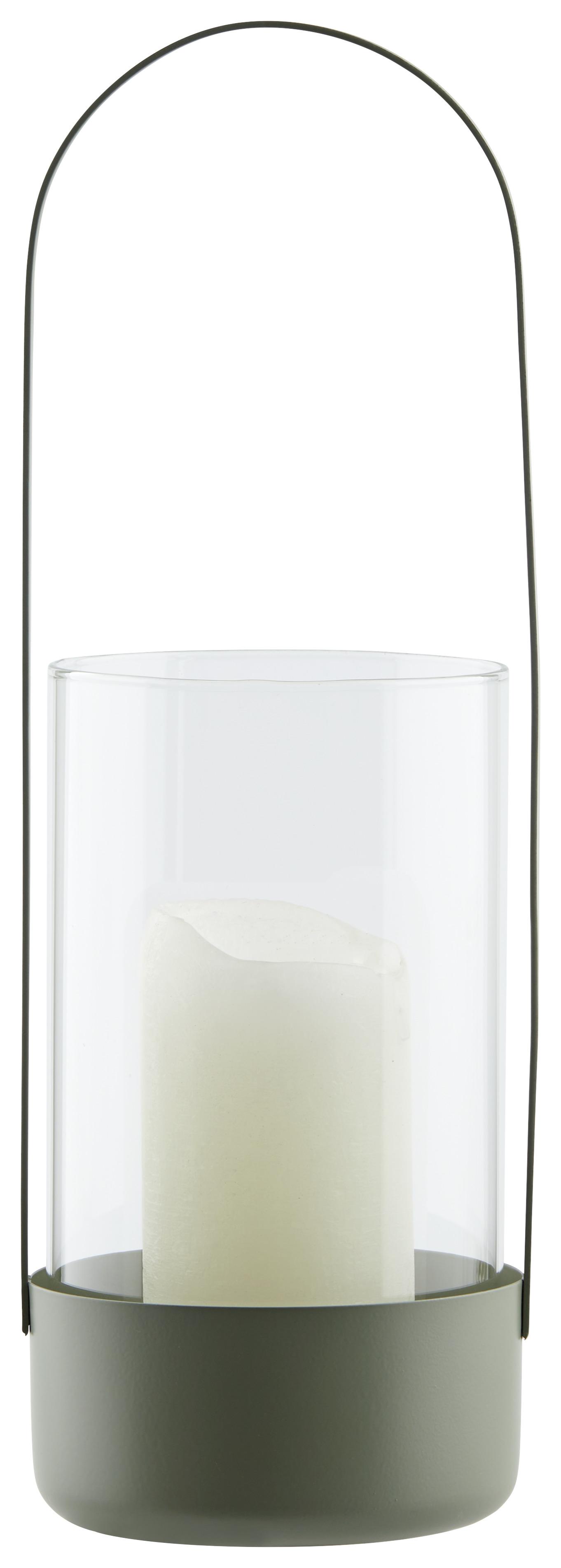 Sklenený Svietnik Copa, V: 37cm - zelená, kov/sklo (12,2/37cm) - Modern Living