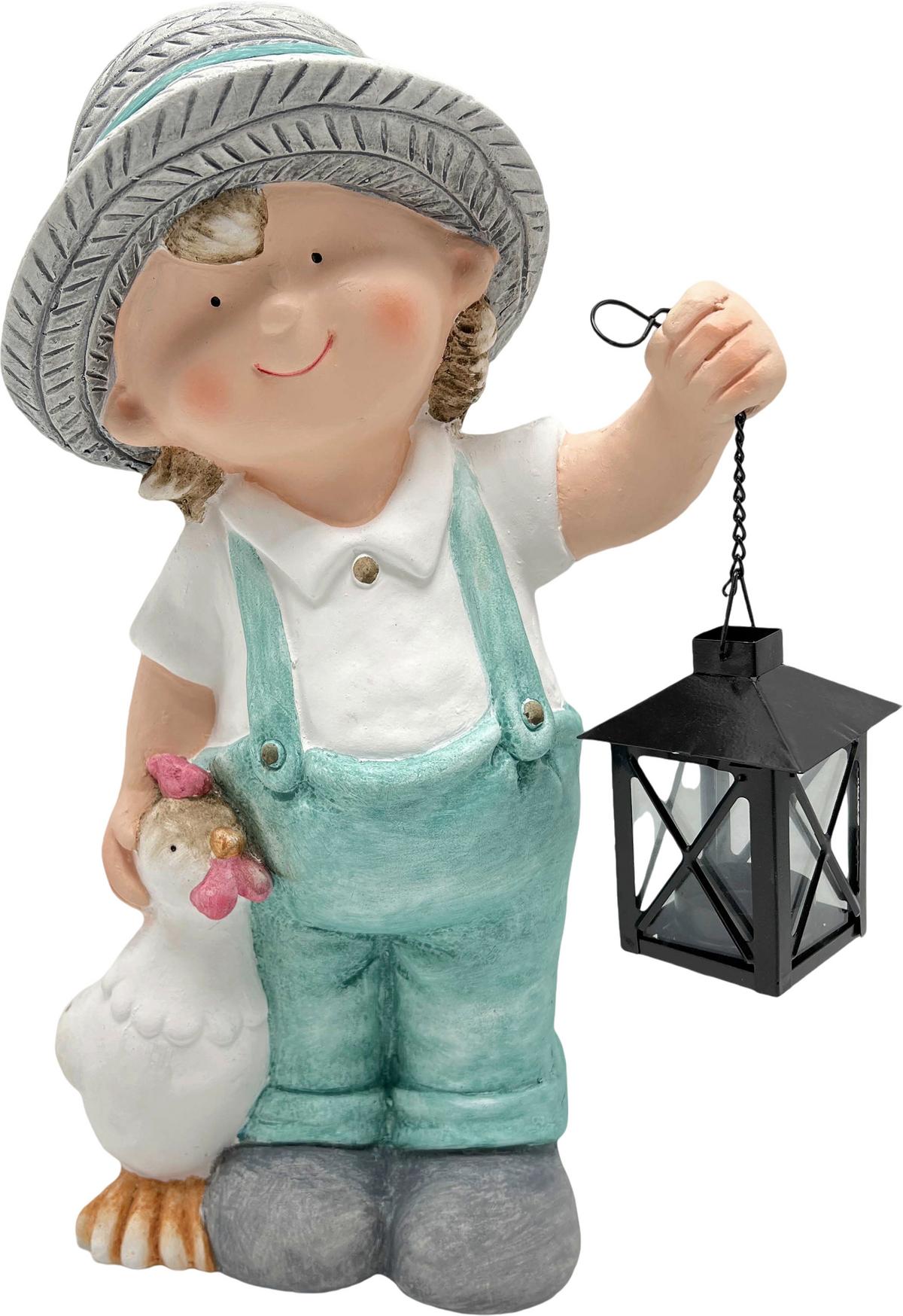 Dekofigur Kind Norbert -Paz- - Blau/Schwarz, KONVENTIONELL, Stein/Metall (23,5/14,5/41cm) - Luca Bessoni