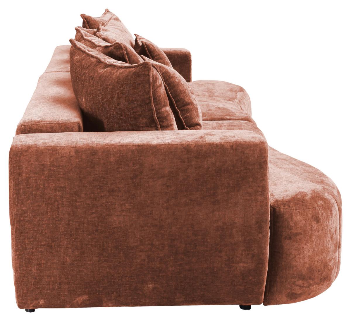 Boxspringsofa Berg - Rostfarben/Schwarz, Trend, Textil (292/71-99/127cm) - Livetastic