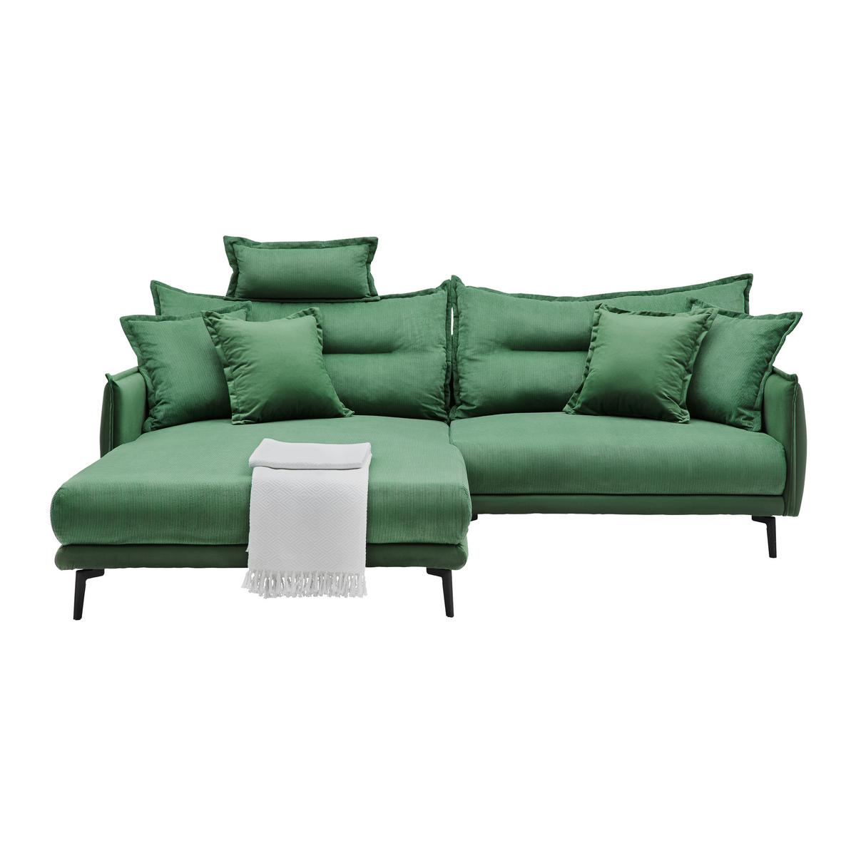 Rohová sedačka NUOVO, oboustranná, zelená - černá/zelená, Moderní, kov/textil (245/190cm) - Mömax