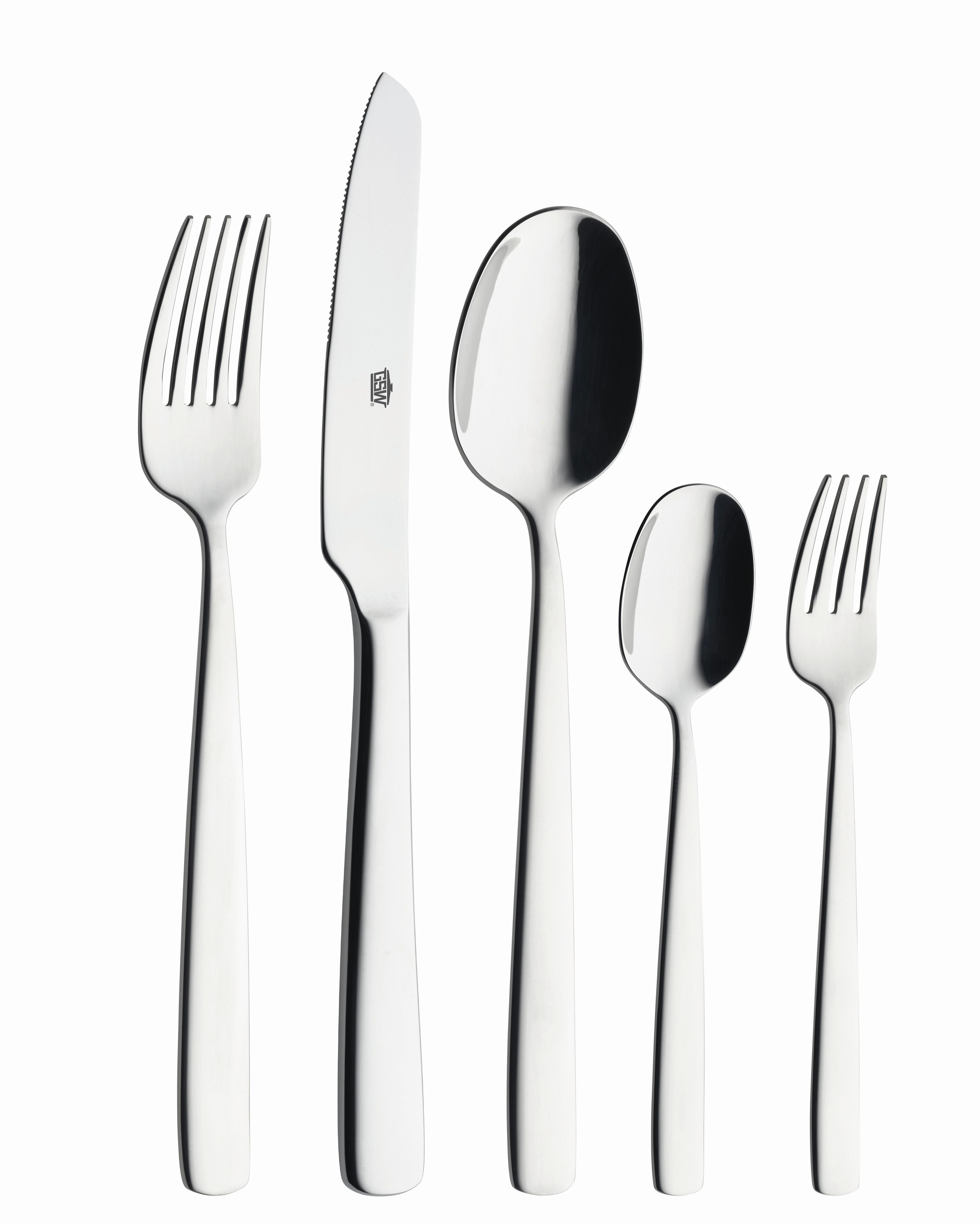 Besteckset Premium - Edelstahlfarben, Basics, Metall - GSW