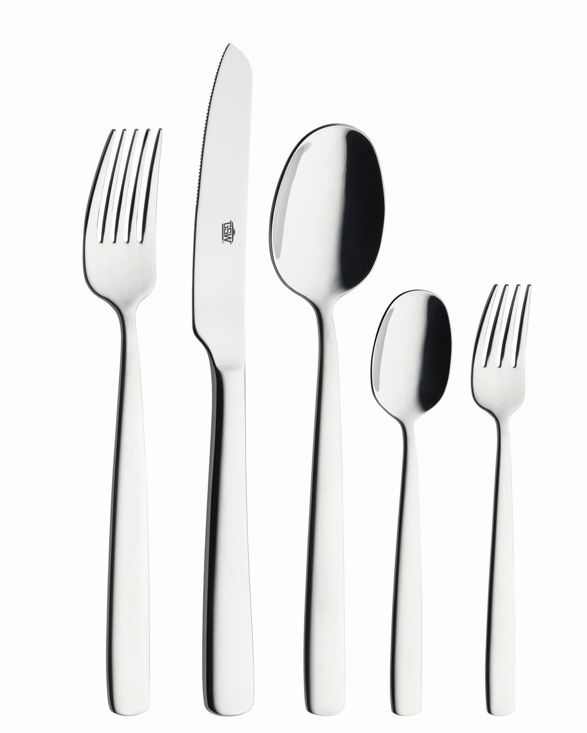 Besteckset Premium - Edelstahlfarben, Basics, Metall - GSW