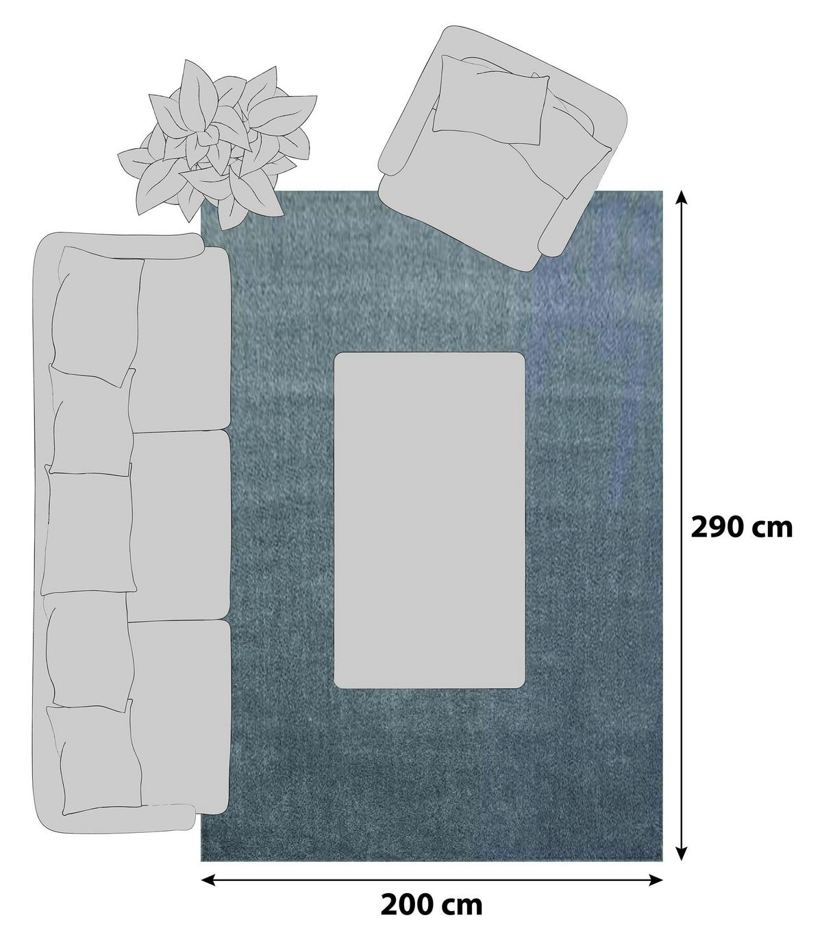 Hochflor Teppich Hellgrau Ata 200x290 cm - Hellgrau, Design, Textil (200/290cm) - Novel