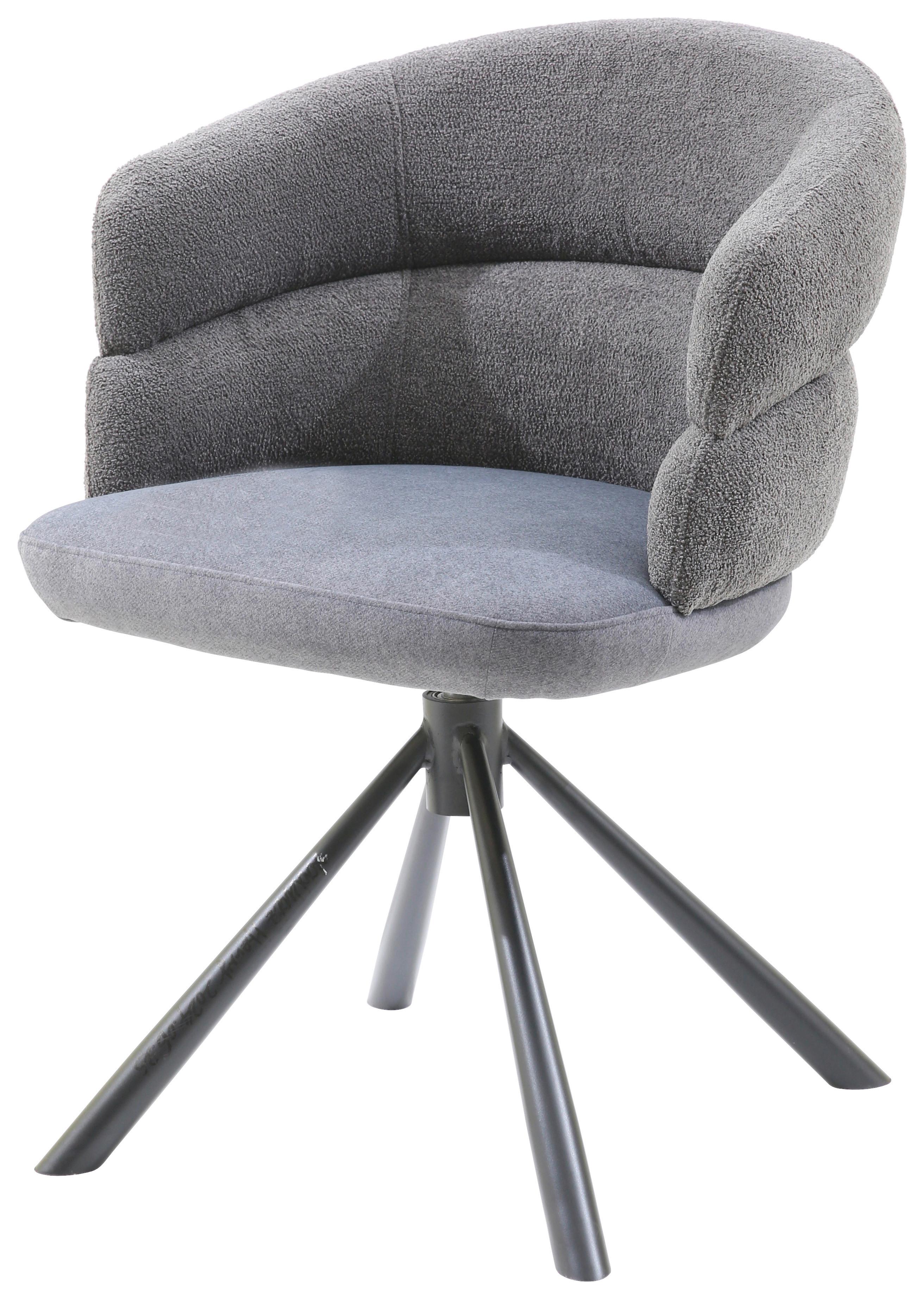 ŽIDLE S PODRUČKAMI MALIA - šedá/černá, Moderní, kov/textil (58/83/62cm) - Premium Living