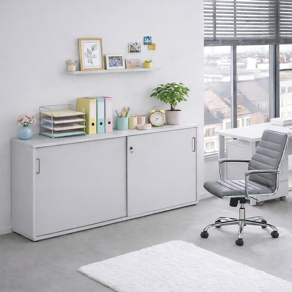 AKTENSCHRANK Serie 1500 Hellgrau - Hellgrau, KONVENTIONELL, Holzwerkstoff (160/84,2/41cm) - MID.YOU